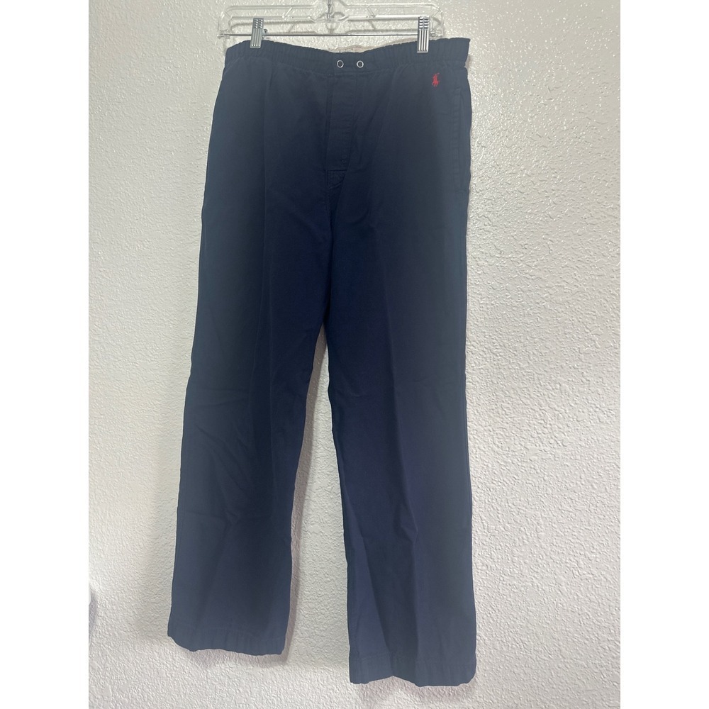 Polo Ralph Lauren Mens Navy Blue Cotton Elastic Waist Lounge Sleep Pants Size M